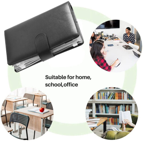 A6 PU Leather Budget Binder Cover Set 50 Pcs Black 1