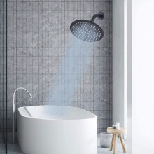 Black Round Rain Shower Head High Pressure 8 Inch