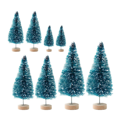 Miniature Artificial Christmas Trees Blue 8 pcs 2