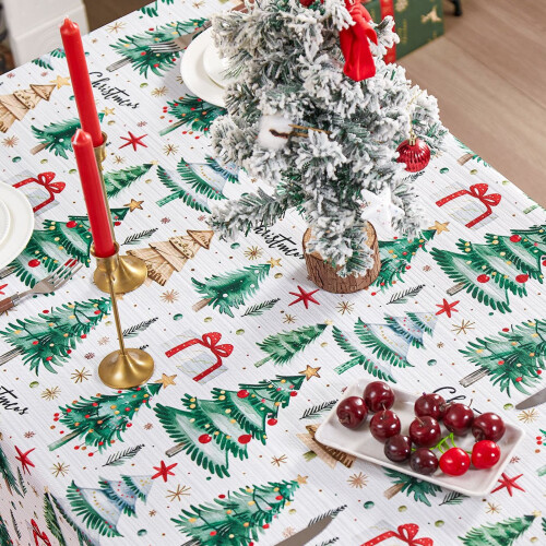 Christmas tablecloth winter snowman design 1 pack 2