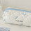 Cotton quilted bow makeup bag blue small 4