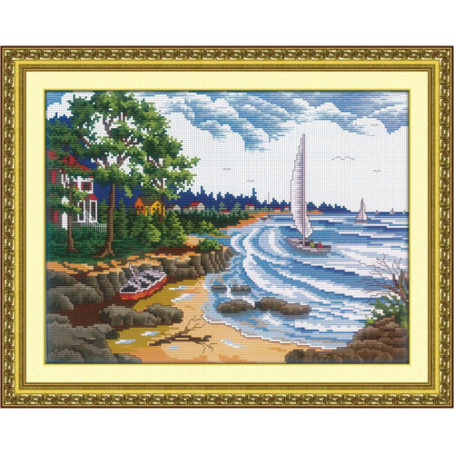 Small Town Cross Stitch Pattern 14CT 52x44cm 1