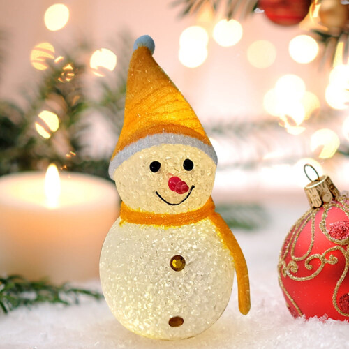 Christmas LED snowman lawn light yellow 2
