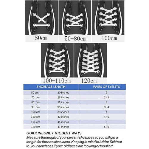 Flat Shoelace Set 2 Pairs Multiple Lengths 2