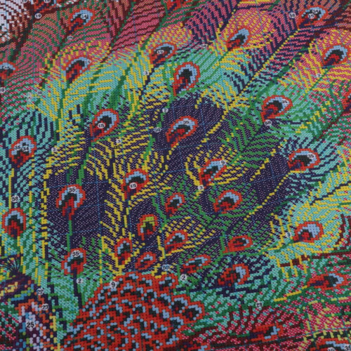 Peacock Stitched Quilt Kit Pre-Printed Pattern 11CT 2