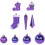 Christmas tree ornaments purple plastic 21 pcs 8