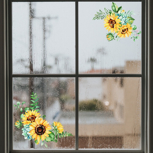 Sunflower wall sticker waterproof kitchen decor 1
