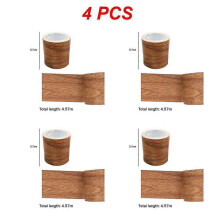 (4pcs Woodgrain Tape 3) 5M/Roll Realistic Wood Grain Repair Tapes Self Adhensive Furniture Renovation Skirting Line Floor Wall Sticker Home Decoration