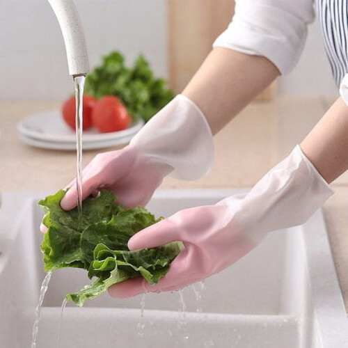 Silicone Cleaning Gloves Dishwashing Scrubber 1 Pair 2