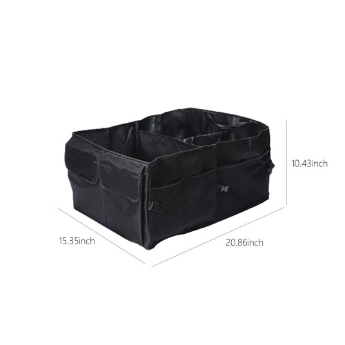Car Trunk Organizer Foldable with Reinforced Handles Black 1