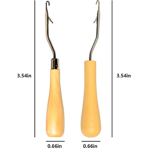 Wood Crochet Hooks for Dreadlocks - 2 Pcs Ergonomic 1