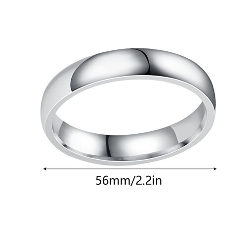 Stainless Steel Smooth Face Ring 4mm Arc Couple Ring 2