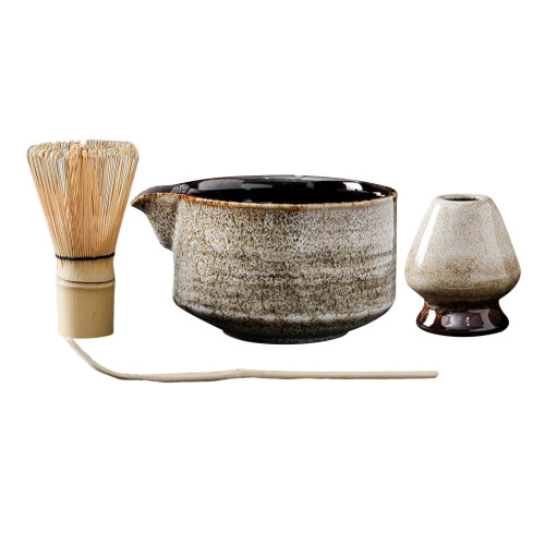 Bamboo Matcha Whisk Set with Holder and Spoon 4 Pieces 2