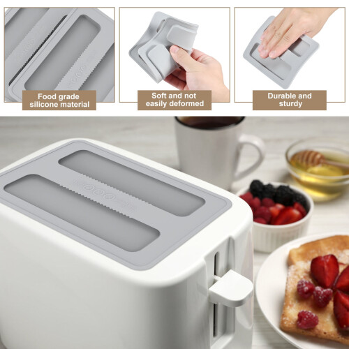 Silicone Toaster Cover for 2-Slice Toaster Gray 2 Pack 2
