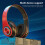 Opvouwbare Bluetooth-hoofdtelefoon met over-ear model, rood 6