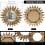 Round Wood Sunburst Mirror Wall Decor 12-inch 6