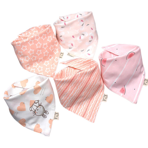 Cartoon Baby Bandana Bibs Double-Layer 5-Pack 1