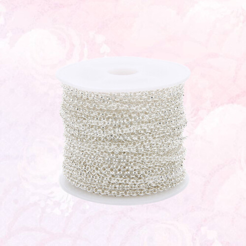 Silver Shaped Chain Spool 2mm for Jewelry Making 2