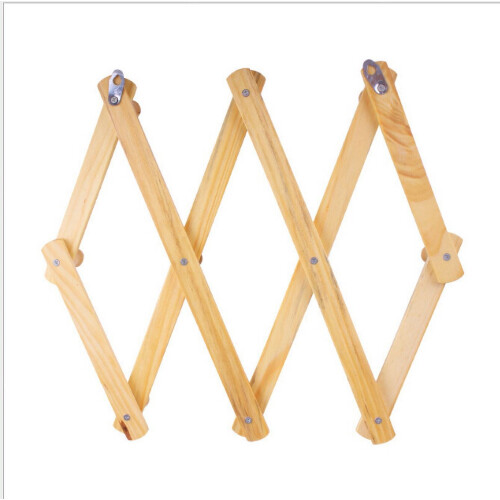 Bamboo wall rack with 10 hooks for hats and accessories 1