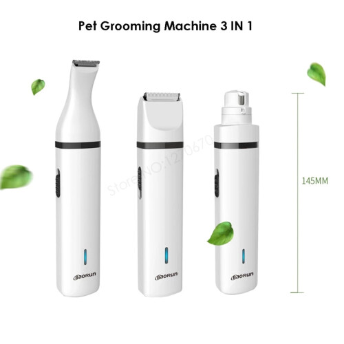USB Rechargeable Pet Hair Trimmer 3-in-1 1