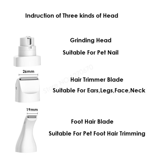 USB Rechargeable Pet Hair Trimmer 3-in-1 2