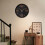 Round Wall Clock Silent Battery Operated Black Gold 2