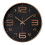 Round Wall Clock Silent Battery Operated Black Gold 4