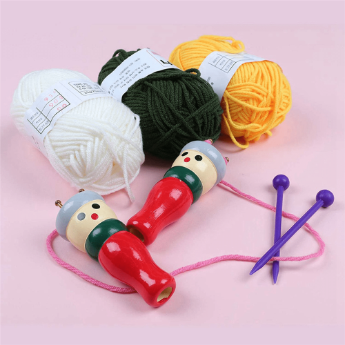 Knitting Tool Set Wooden Spool Knitting Kit 4 Pieces 1