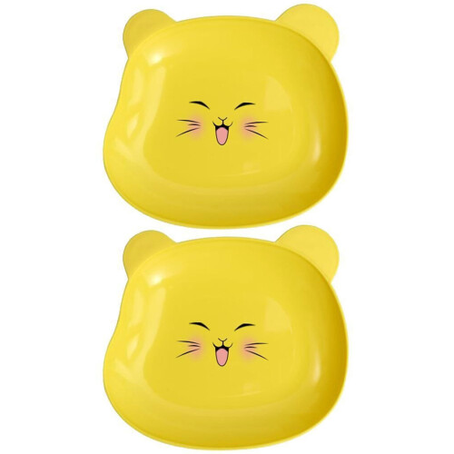 Pink Bear-Shaped Snack Plate Set 2 Pieces 1