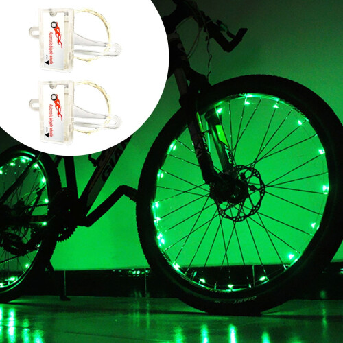 LED Bike Wheel Lights Green Waterproof 2-Pack 1