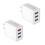 USB Wall Charger 3-Port 3.1A 2-Pack 5