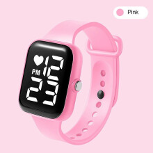 (pink) Sport LED Digital Screen Wrist Watch For Men Women Unisex Boys Girls Kids Gifts