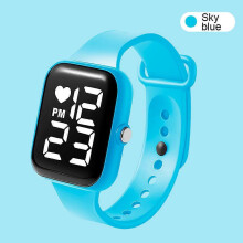 (sky blue) Sport LED Digital Screen Wrist Watch For Men Women Unisex Boys Girls Kids Gifts