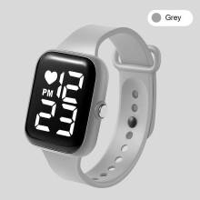 (grey) Sport LED Digital Screen Wrist Watch For Men Women Unisex Boys Girls Kids Gifts