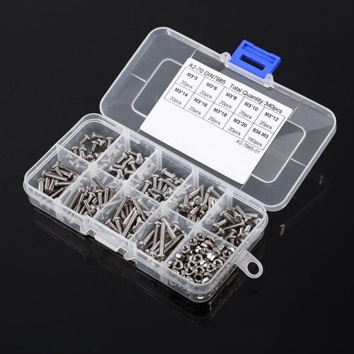 Stainless Steel Machine Screw Assortment Kit 340 pcs 1