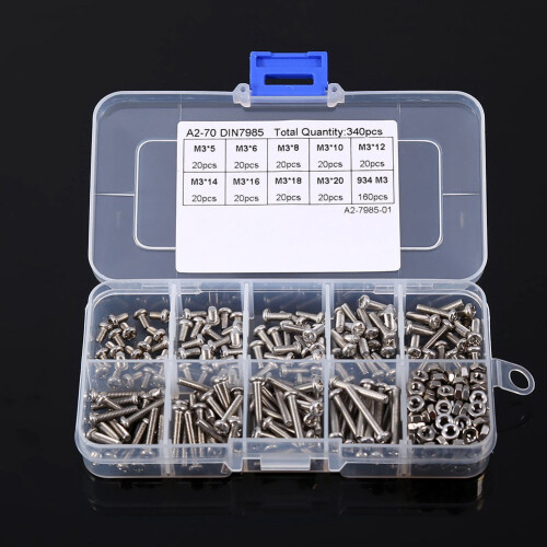 Stainless Steel Machine Screw Assortment Kit 340 pcs 2