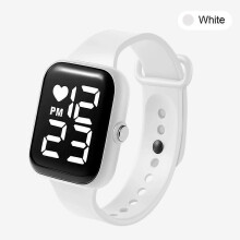 (white) Sport LED Digital Screen Wrist Watch For Men Women Unisex Boys Girls Kids Gifts