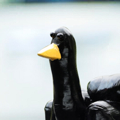 Duck Sculpture Resin Home Decor 7.5cm Black 2