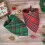 Dog Christmas Bandana Plaid Triangle 2 Pack Green 6