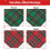 Dog Christmas Bandana Plaid Triangle 2 Pack Green 8