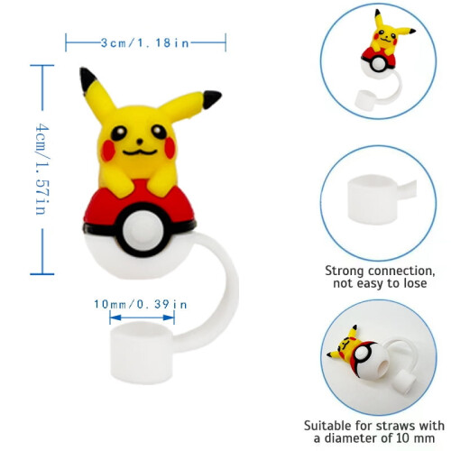 Pokemon Anime Straw Covers for Stanley Cup 40oz/30oz 6pcs 2