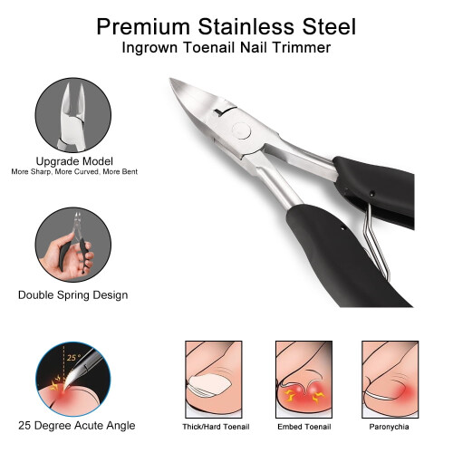 Roofei toenail clippers for thick ingrown nails, 3-piece 1