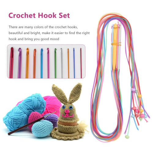 Tunisian Crochet Hook Set Aluminum and Plastic 23 pcs 2