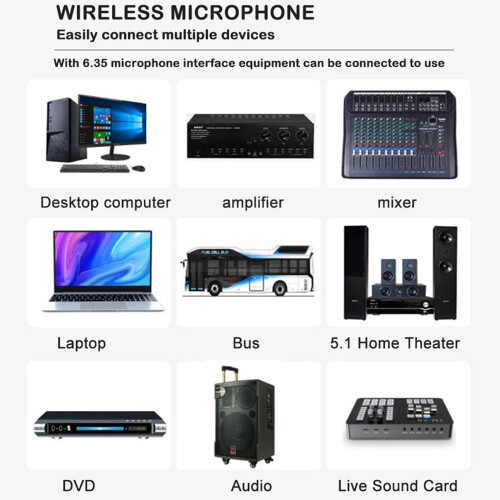 MDHAND Wireless Microphone with Rechargeable Receiver 2