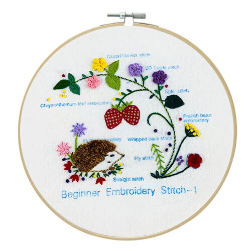 Embroidery Kit for Beginners with Cloth Hoops Threads 1
