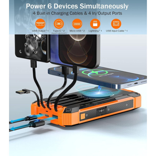 Solar Power Bank 15000mAh 20W Wireless Charging 2