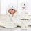 Kids' hooded bath towel white bear design 4