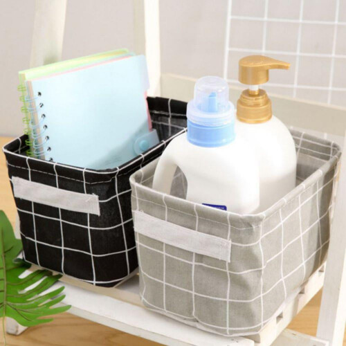 Storage Basket Cube Bin Square Organizer with Handles 2