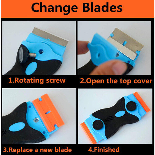 Window Scraper Tool with Double-Edge Blades 10-Pack 2