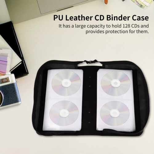 PU Leather CD Binder Case 128-Disc Portable Organizer 2